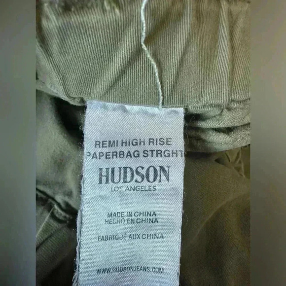 Hudson Remi High Rise Paperbag Jeans in Olive - Picture 9 of 13